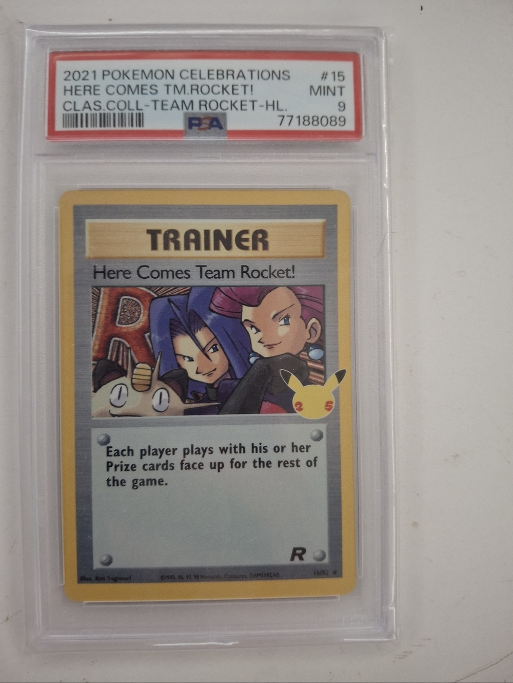 2021 POKEMON CELEBRATIONS CLASSIC COLL #15 HERE COMES TEAM ROCKET!-HOLO PSA 9
